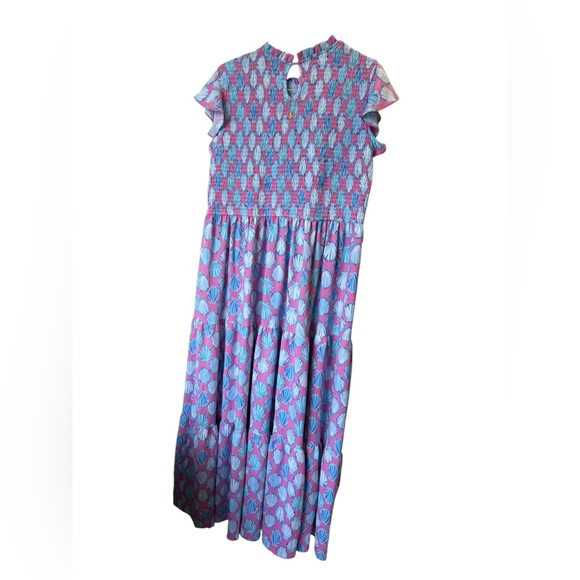 Women’s Simply Southern Shells Tiered Midi Maxi Dress Smocked Ruffle XL NWT - Picture 4 of 7